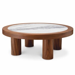 Casa Padrino Luxus Couchtisch Braun / Wei�-Lila  100 cm - Wohnzimmer M�bel