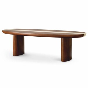 Casa Padrino Luxus Mahagoni Couchtisch Hochglanz Braun / Beige 140 cm - Wohnzimmer M�bel