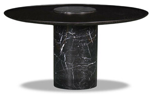 Casa Padrino Luxus Couchtisch Schwarz  75 x H. 34 cm - Runder Marmor Wohnzimmertisch mit Furnier Tischplatte - Wohnzimmer Mbel - Luxus Mbel - Marmor Mbel - Luxus Einrichtung