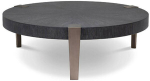 Casa Padrino Luxus Couchtisch Anthrazitgrau / Bronzefarben  121 x H. 38,5 cm - Runder Wohnzimmertisch - Wohnzimmer M�bel - Luxus Qualit�t