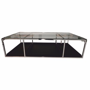 Casa Padrino Luxus Couchtisch Silber / Schwarz 160 cm - Wohnzimmer M�bel