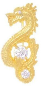 Casa Padrino Luxus Damen Brosche Drache Gold - Elegante handgefertigte vergoldete Sterlingsilber Anhnger mit Edelsteinen - Handgefertigter Luxus Damenschmuck