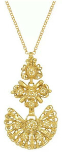 Casa Padrino Luxus Damen Halskette Gold - Vergoldete Sterlingsilber Kette - Sterlingsilber Damenschmuck - Handgefertigter Damen Schmuck
