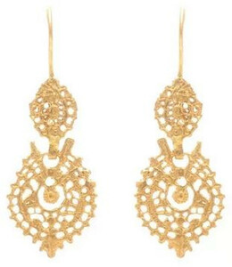 Casa Padrino Luxus Damen Ohrringe - Handgefertigte 19,2 Karat Gold Ohrringe - Hochwertiger Damenschmuck - Luxus Qualit�t