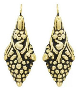 Casa Padrino Barock Damen Ohrringe Weintrauben Gold mit Patina - Elegante handgefertigte vergoldete Sterlingsilber Ohrringe - Barock Damenschmuck