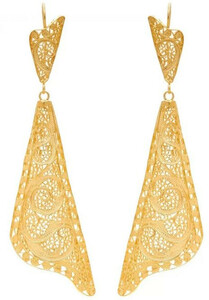 Casa Padrino Luxus Damen Ohrringe Gold - Filigrane vergoldete Sterlingsilber Ohrringe - Eleganter Damenschmuck