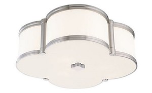 Casa Padrino Luxus Deckenleuchte Silber / Wei� 42,6 x 42,6 x H. 14 cm - Deckenlampe in Kleeblatt Form - Luxus Qualit�t