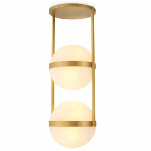 Casa Padrino Luxus Deckenleuchte Antik Messing / Wei� H. 105 cm - Luxus Leuchten