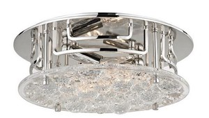 Casa Padrino Luxus Deckenleuchte Silber  28,6 x H. 9,5 cm - Runde Deckenlampe mit handgefertigtem Glas - Luxus Qualität