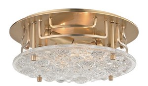 Casa Padrino Luxus Deckenleuchte Antik Messingfarben  28,6 x H. 9,5 cm - Runde Deckenlampe mit handgefertigtem Glas - Luxus Qualit�t