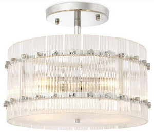 Casa Padrino Luxus Deckenleuchte Silber / Wei�  45 x H. 22 cm - Runde Glas Deckenlampe - Moderne Deckenleuchten