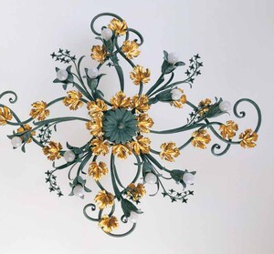 Casa Padrino Barock Deckenleuchte B. 125 x T. 96 cm 12-flammig - Handgefertigte Leuchte aus Italien - Barock Leuchten