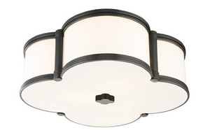 Casa Padrino Luxus Deckenleuchte Antik Bronze / Wei� 42,6 x 42,6 x H. 14 cm - Deckenlampe in Kleeblatt Form - Luxus Qualit�t