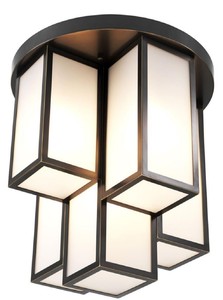 Casa Padrino Luxus Deckenleuchte Bronze / Wei�  50 x H. 53,5 cm - Luxus Qualit�t