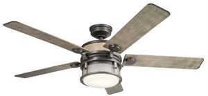 Casa Padrino Luxus Deckenventilator Antik Grau 152 x H. 42 cm - Moderner dimmbarer Ventilator mit LED Beleuchtung und Fernbedienung - Luxus Accessoires