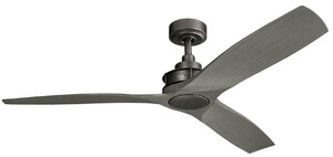 Casa Padrino Luxus Deckenventilator Schwarz / Grau 142 x H. 36 cm - Moderner Ventilator mit Fernbedienung - Luxus Qualit�t