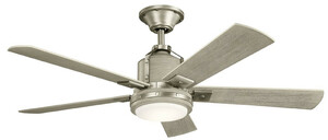 Casa Padrino Luxus Deckenventilator Silber / Grau 132 x H. 43 cm - Moderner dimmbarer Ventilator mit LED Beleuchtung und Fernbedienung - Luxus Accessoires