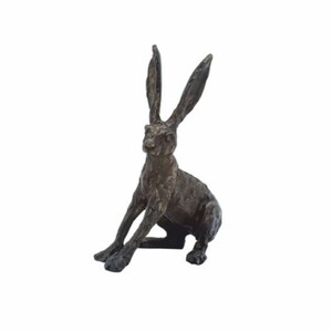 Casa Padrino Bronze Deko Figur Hase H. 17 cm - Bronze Skulptur