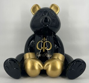 Casa Padrino Luxus Deko Figur Boxer Teddyb�r Schwarz / Gold 50 cm - Deko Skulptur