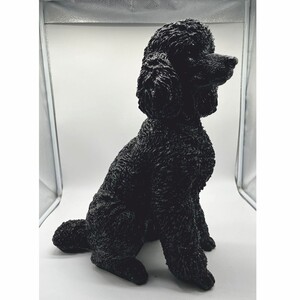Casa Padrino Deko Figur Hund Pudel Schwarz H. 47 cm - Deko Skulptur
