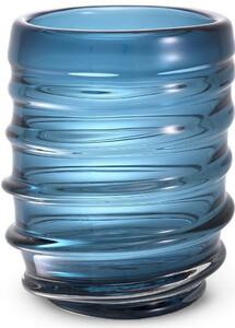 Casa Padrino Luxus Deko Glas Vase Blau  22 x H. 30 cm - Elegante mundgeblasene Blumenvase - Luxus Deko Accessoires