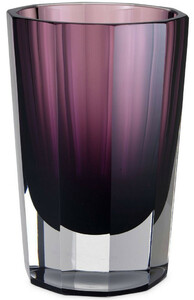 Casa Padrino Luxus Deko Glas Vase Lila  12 x H. 18 cm - Elegante handgefertigte 8-eckige Blumenvase - Deko Accessoires