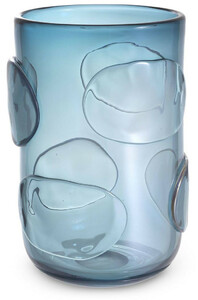 Casa Padrino Luxus Deko Glas Vase Blau  23 x H. 34 cm - Elegante mundgeblasene Blumenvase - Luxus Kollektion
