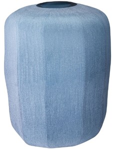 Casa Padrino Luxus Deko Glas Vase Blau  33 x H. 42 cm - Mundgeblasene Blumenvase - Luxus Deko Accessoires