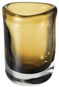 Casa Padrino Luxus Deko Glas Vase Braun  12 x H. 17 cm - Mundgeblasene Blumenvase - Luxus Deko Accessoires