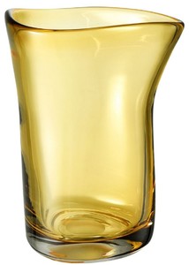 Casa Padrino Luxus Deko Glas Vase Gelb  20 x H. 27,5 cm - Mundgeblasene Blumenvase - Luxus Deko Accessoires