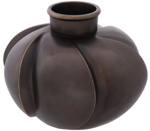 Casa Padrino Luxus Deko Messing Vase Bronze  19 x H. 15 cm - Luxus Qualit�t