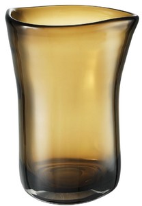 Casa Padrino Luxus Deko Glas Vase Braun  20 x H. 27,5 cm - Mundgeblasene Blumenvase - Luxus Deko Accessoires