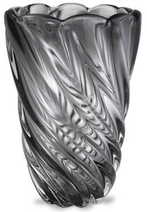 Casa Padrino Luxus Deko Glas Vase Grau  20,5 x H. 29 cm - Mundgeblasene Blumenvase - Luxus Deko Accessoires