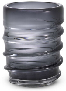 Casa Padrino Luxus Deko Glas Vase Grau  22 x H. 30 cm - Elegante mundgeblasene Blumenvase - Luxus Deko Accessoires