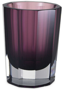 Casa Padrino Luxus Deko Glas Vase Lila  11 x H. 15 cm - Elegante handgefertigte 8-eckige Blumenvase - Deko Accessoires