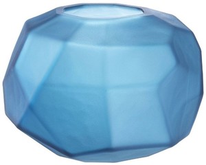 Casa Padrino Luxus Deko Glas Sch�ssel Mattblau  22 x H. 15 cm - Luxus Deko Accessoires