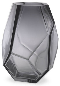Casa Padrino Luxus Deko Glas Vase Grau 18 x 16 x H. 22 cm - Elegante mundgeblasene Blumenvase - Luxus Deko Accessoires