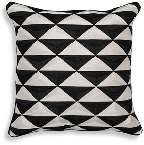 Casa Padrino Luxus Deko Kissen Schwarz / Wei 50 x 50 cm - Edles Zierkissen mit elegantem Muster - Luxus Qualitt - Deko Accessoires