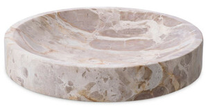 Casa Padrino Luxus Deko Marmor Schale Braun  30,5 x H. 5,5 cm - Runde Obstschale - Esstisch Deko - Deko Accessoires - Luxus Accessoires - Luxus Qualit�t