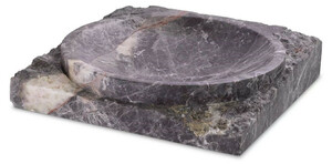 Casa Padrino Luxus Deko Marmor Schale Grau 30,5 x 30,5 x H. 6 cm - Obstschale aus hochwertigem Marmor - Hotel & Restaurant Deko Accessoires - Luxus Qualit�t