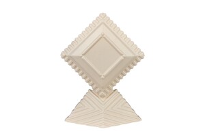 Casa Padrino Luxus Deko Objekt Cremewei� 31 x 21 x H. 40 cm - Skulpturales Steingut Objekt Unity mit Ivory Glasur - Luxus Deko Accessoires