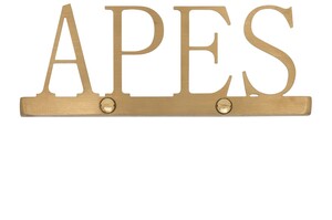 Casa Padrino Luxus Deko Objekt Gold 16,5 x 1,1 x H. 6 cm - Edelstahl Schriftzug Apes in geb�rsteter Goldoptik - Luxus Deko Accessoires