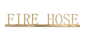 Casa Padrino Luxus Deko Objekt Gold 35,3 x 1,1 x H. 6 cm - Edelstahl Schriftzug Fire Hose in geb�rsteter Goldoptik - Luxus Deko Accessoires