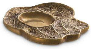 Casa Padrino Luxus Deko Schale Vintage Messingfarben 23 x 20 x H. 3 cm - Wohnzimmer Deko - Schreibtisch Deko - Deko Accessoires