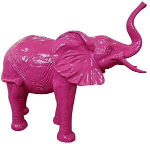 Casa Padrino Luxus Deko Skulptur Elefant Pink 160 x 66 x H. 160 cm - Gro�e Deko Figur - XXL Deko Skulptur - XXL Deko Figur - Wohnzimmer Deko - Garten Deko - Luxus Deko XXL Figuren