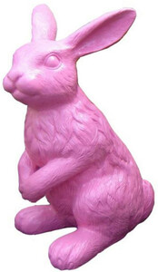 Casa Padrino Luxus Deko Skulptur Hase Pink H. 120 cm - Groe Deko Figur - XXL Deko Skulptur - XXL Deko Figur - XXL Tierfigur - Wohnzimmer Deko - Garten Deko - Luxus Deko XXL Figuren