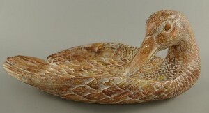 Casa Padrino Deko Holz Schale Schwan Braun 38 cm - K�chen & Tisch Dekoration