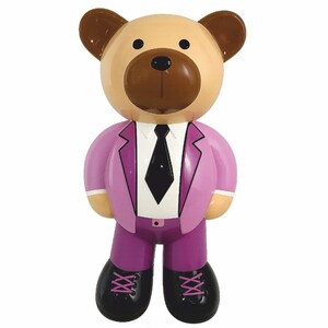 Casa Padrino Deko Figur Teddyb�r mit Anzug Bunt H. 46 cm - Deko Skulptur