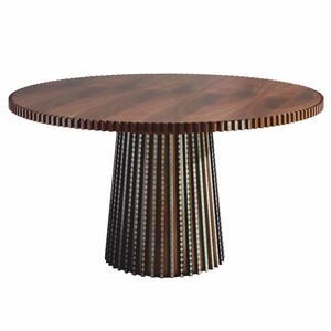 Casa Padrino Luxus Massivholz Esstisch Braun / Bunt  144 cm - Esszimmer M�bel