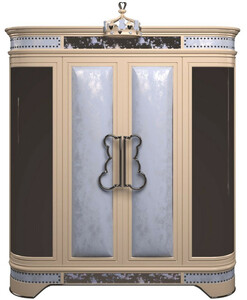 Casa Padrino Luxus Designer Kinderzimmer Kleiderschrank Blau / Beige / Schwarz / Silber / Gold 200 x 60 x H. 250 cm - Kinderzimmer M�bel - Hotel M�bel - Luxus Qualit�t - Made in Italy